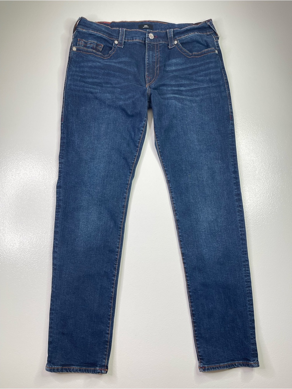 True Religion Geno Slim Fit Dark Wash Stretch Jeans Size 36x34